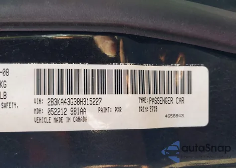 2008 Dodge Charger from USA, damaged, VIN 2B3KA43G38H315227